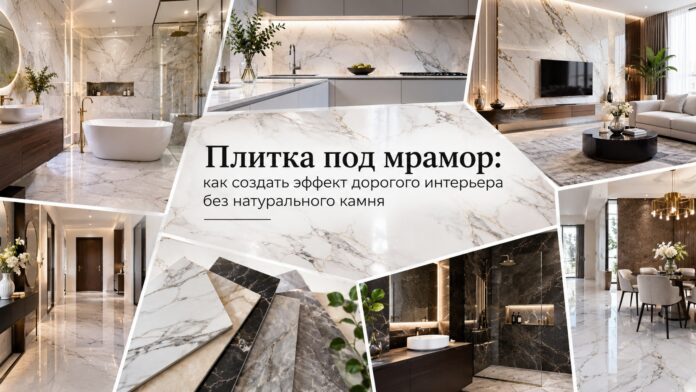 Плитка под мрамор: как создать эффект дорогого интерьера без натурального камня