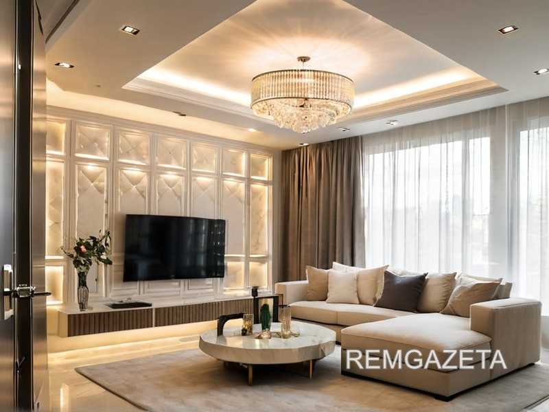 Комбинирование подвесной мебели с зеркалами и освещением